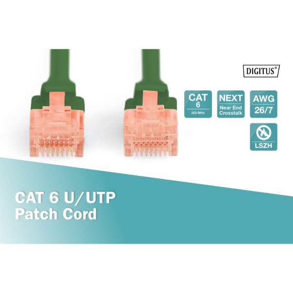 Фото - Кабель патч-корд Digitus CAT 6 UTP 1 м Green (DK-1617-010/G)